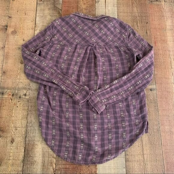 BDG womens purple and white long sleeve button up -  XS - Picture 7 of 7